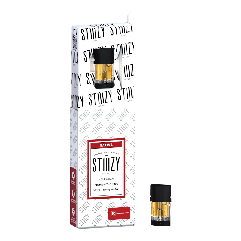 STIIIZY Vape - STRAWBERRY COUGH - PREMIUM THC POD .5G - IL, Cartridges