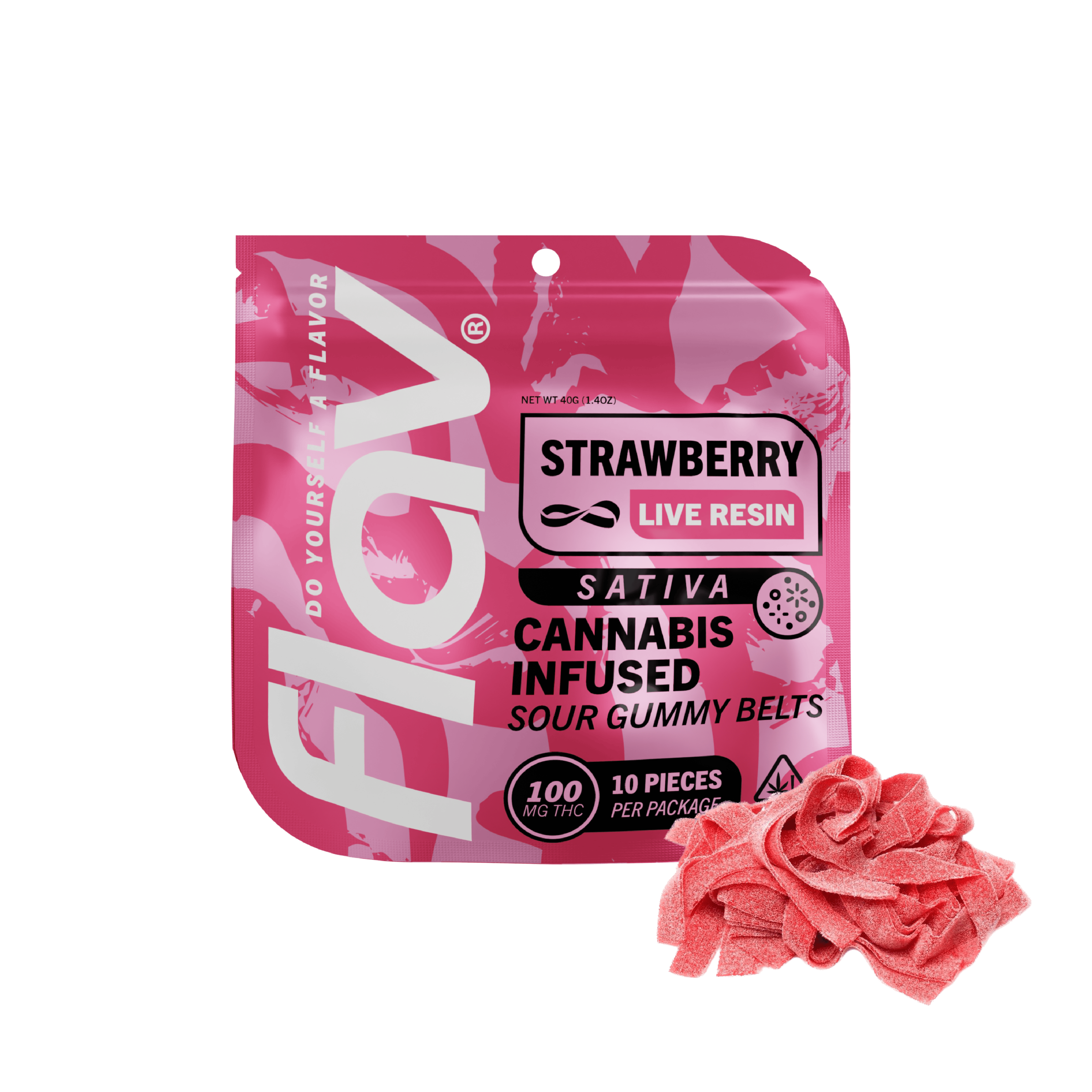 Live Resin Strawberry Belt 100mg Flav
