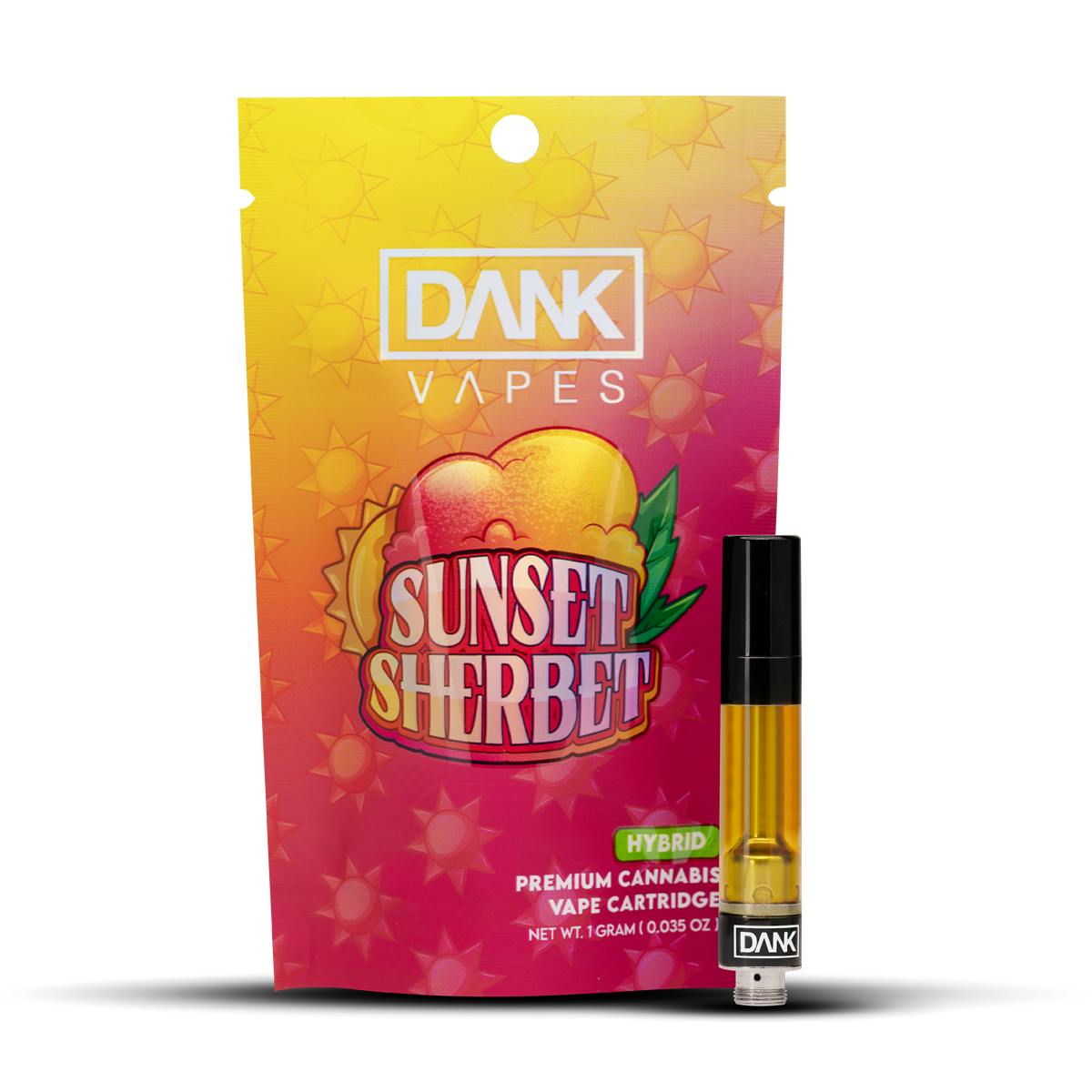 Sunset Sherbet 1g Premium Vape Cartridge Dank 3803