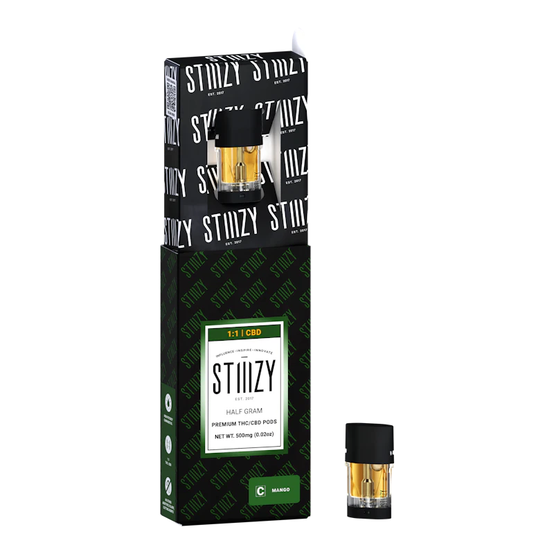 STIIIZY Vape - MANGO - 1:1 (CBD/THC) PREMIUM POD .5G - IL, Cartridges