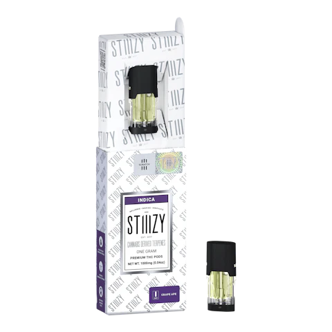 STIIIZY - GRAPE APE - CANNABIS DERIVED TERPENES POD 1G - IL, Cartridges