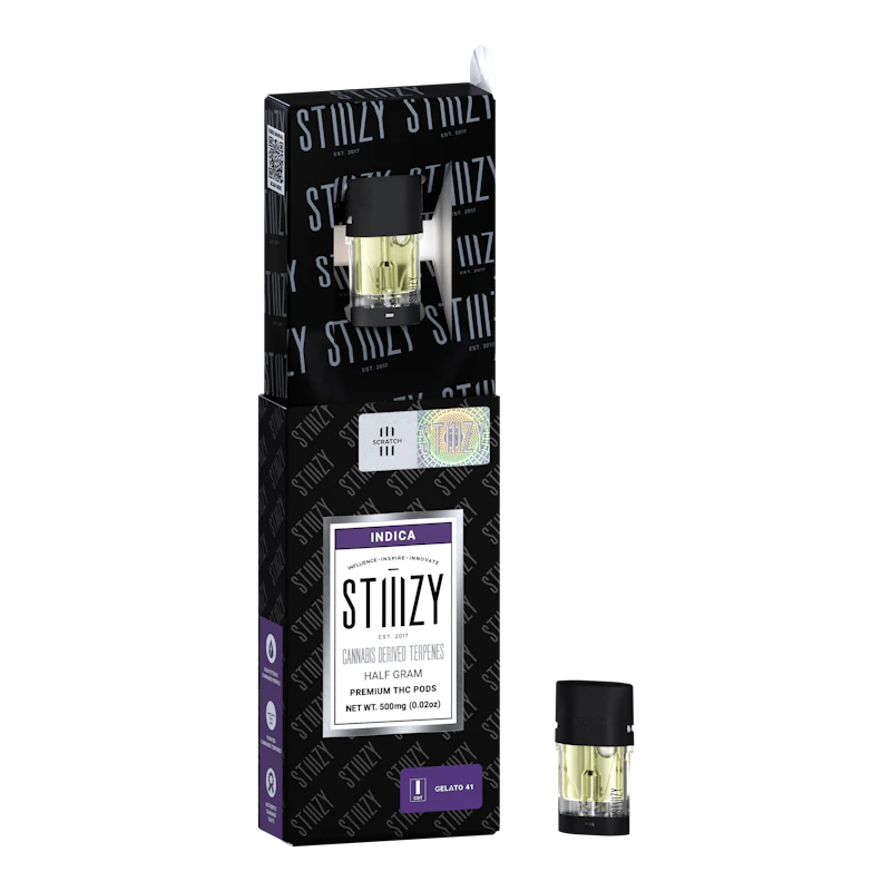 STIIIZY GELATO 41 - CANNABIS DERIVED TERPENES POD .5G - IL, Cartridges