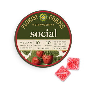 FLORIST FARMS - Social | Strawberry Gummies | 10pk
