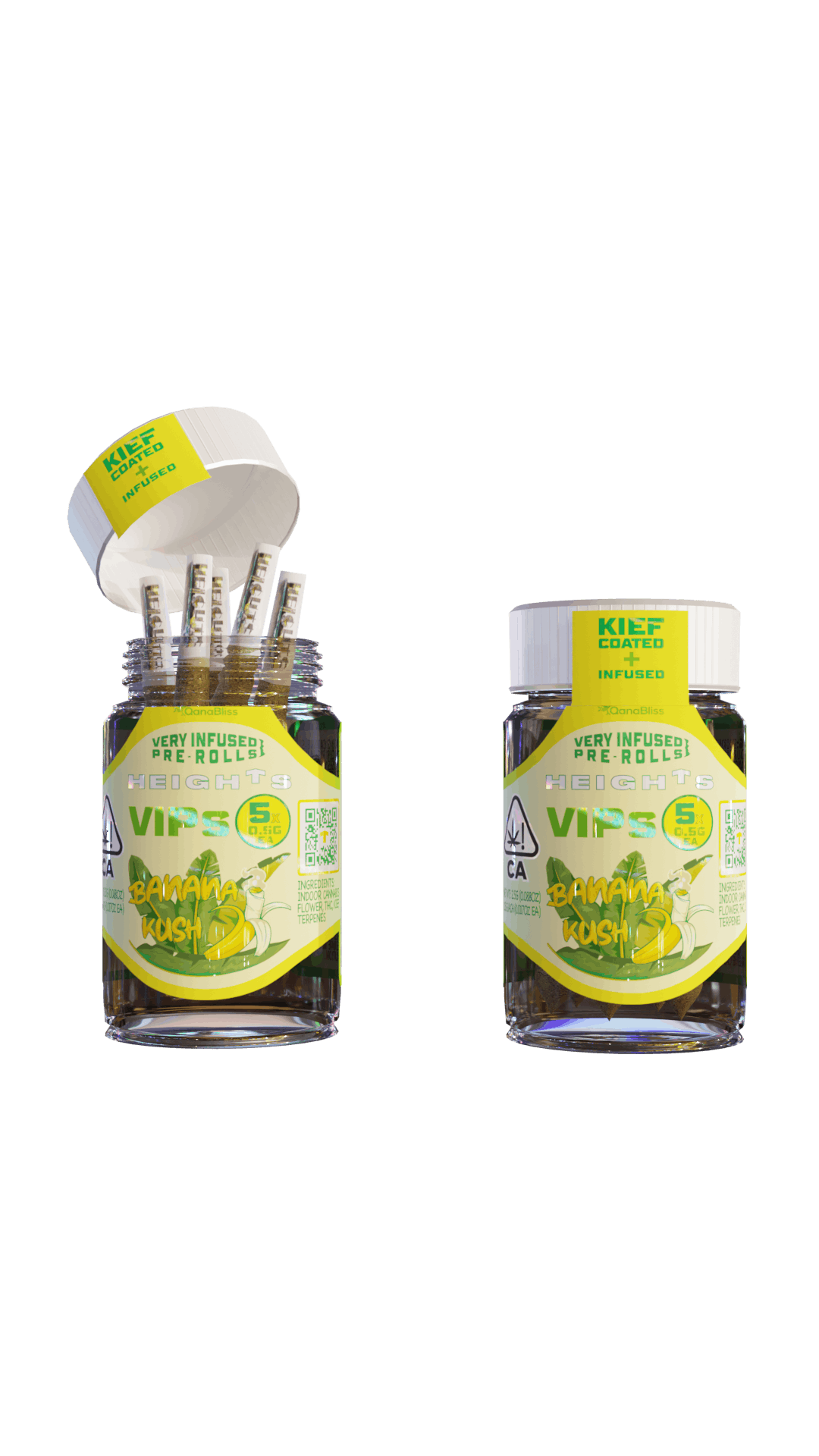 HEIGHTS VIPsBanana Kush 5pack 0.5g Very Infused Prerolls Heights
