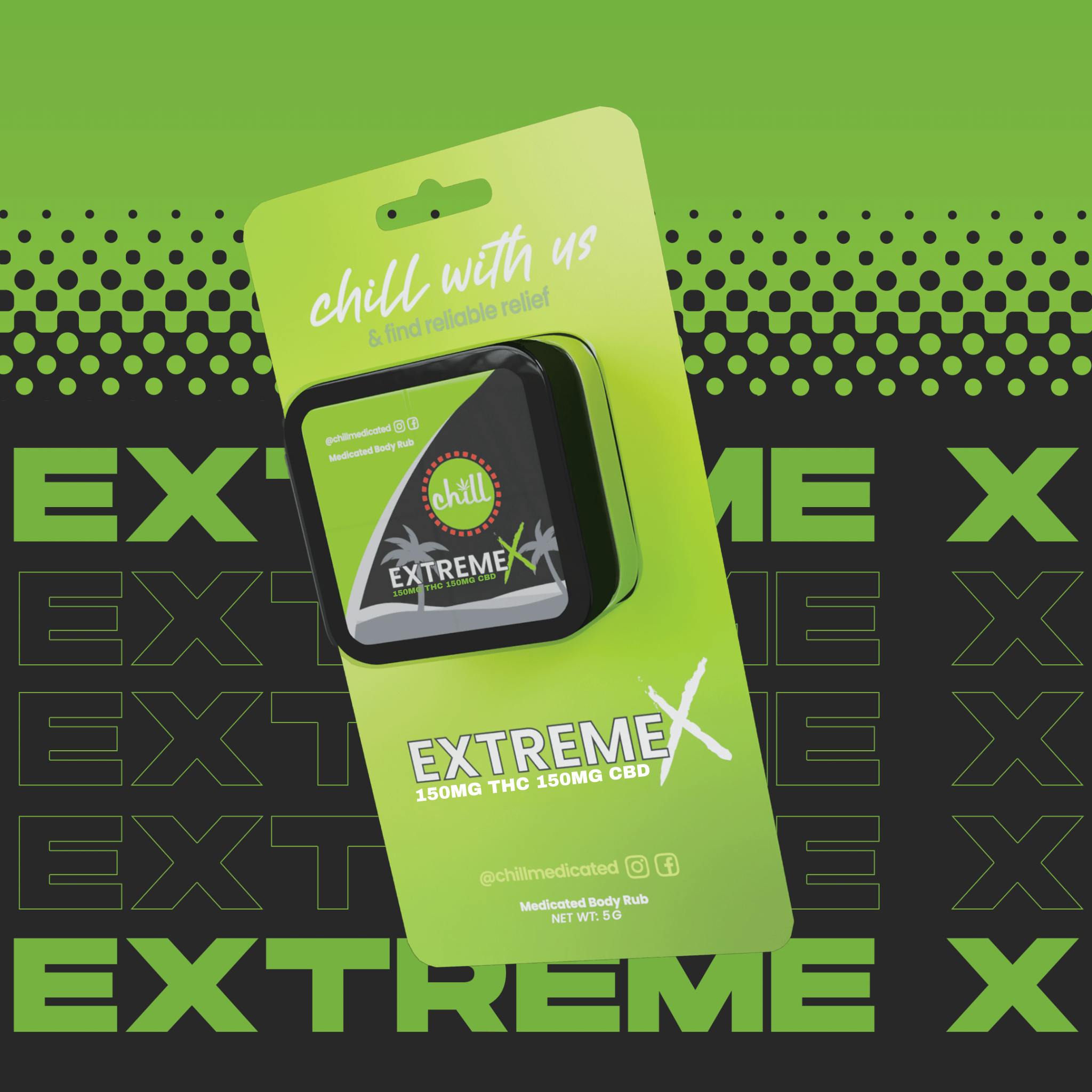 Chill Extreme Pain Relief Rub 2000mg Reviews 150mg THC : 150mg CBD | Extreme X TO-GO Body Rub | MED - Chill Medicated