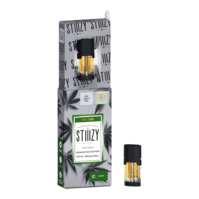 STIIIZY Vape Cartridge - GRAPE 1G 1:1 (CBD/THC) Original Pod - STIIIZY, Cartridges