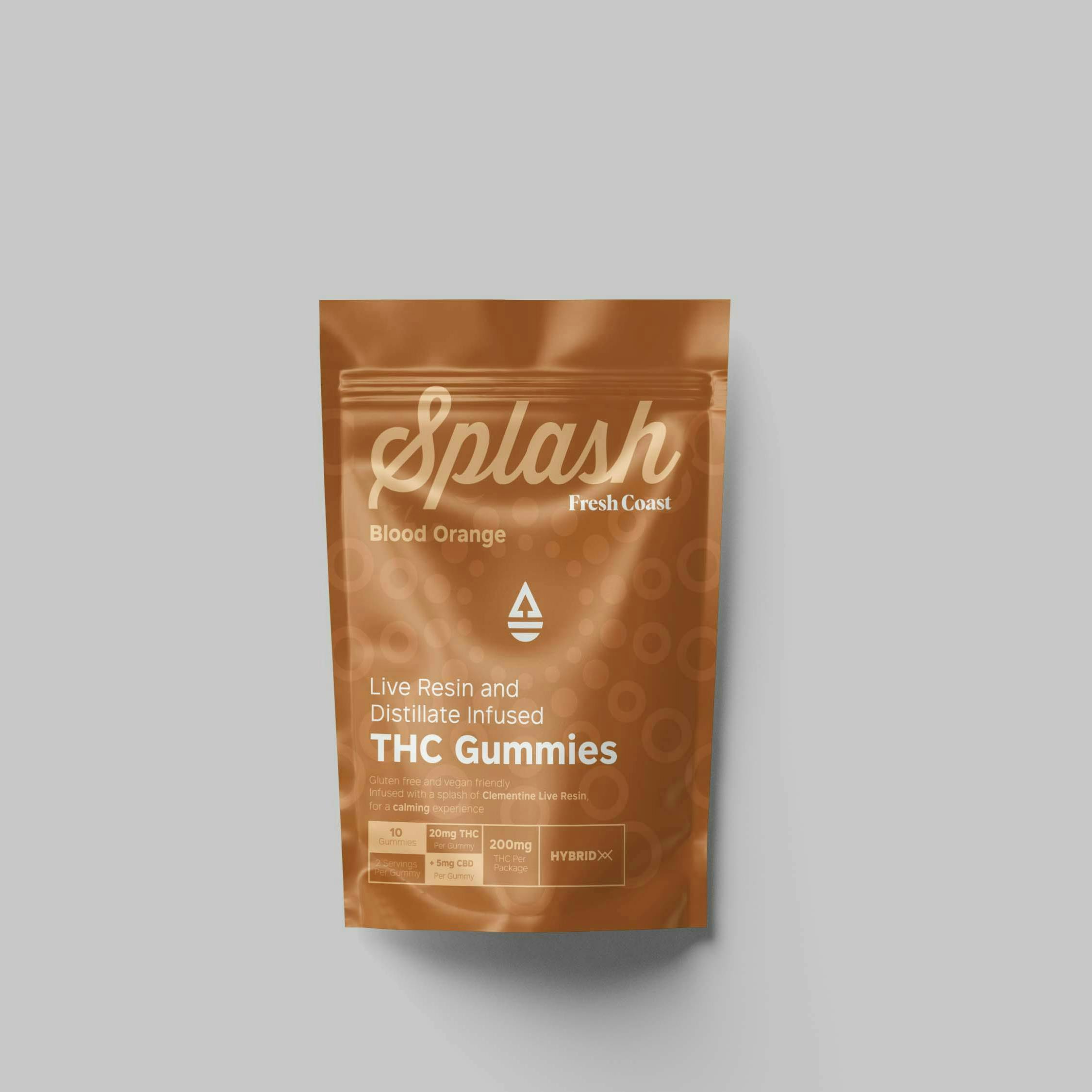 Splash | Blood Orange 4:1 THC:CBD LR Gummies | 200mg | 10ct | 20mg/ea by Fresh Coast
