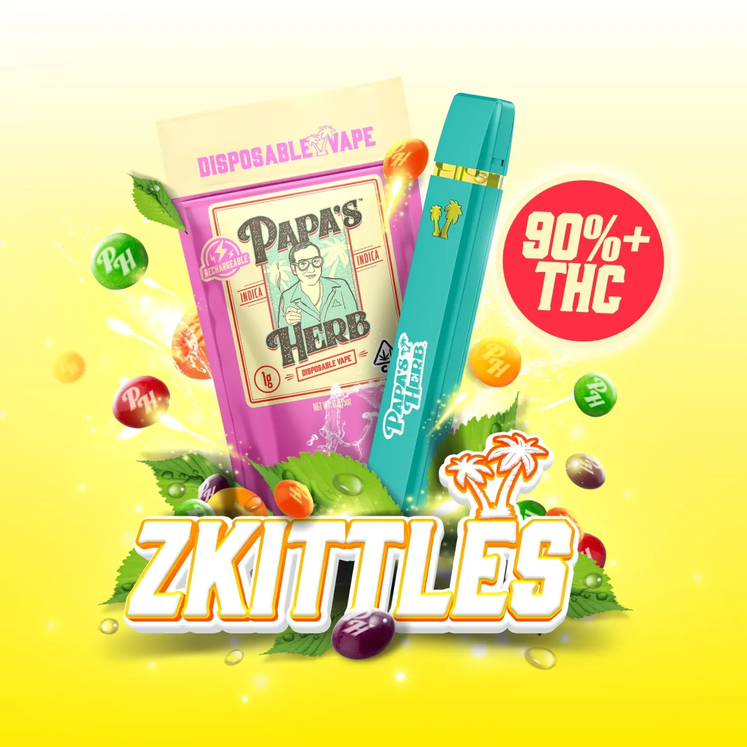 Papa's Herb - Papa's Herb | Zkittlez 1g (Indica) - AIO Vape Pen Main Image