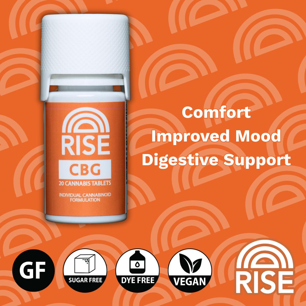 RISE CBG Tablets (20 count) at Burton Cannabis Company