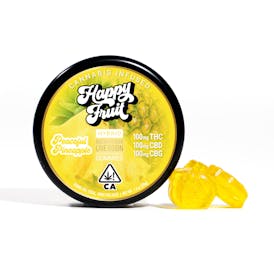 Peaceful Pineapple Rosin Gummies - 100mg THC + 100mg CBD + 100mg CBG