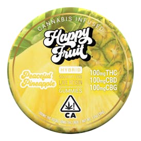 Peaceful Pineapple Rosin Gummies - 100mg THC + 100mg CBD + 100mg CBG