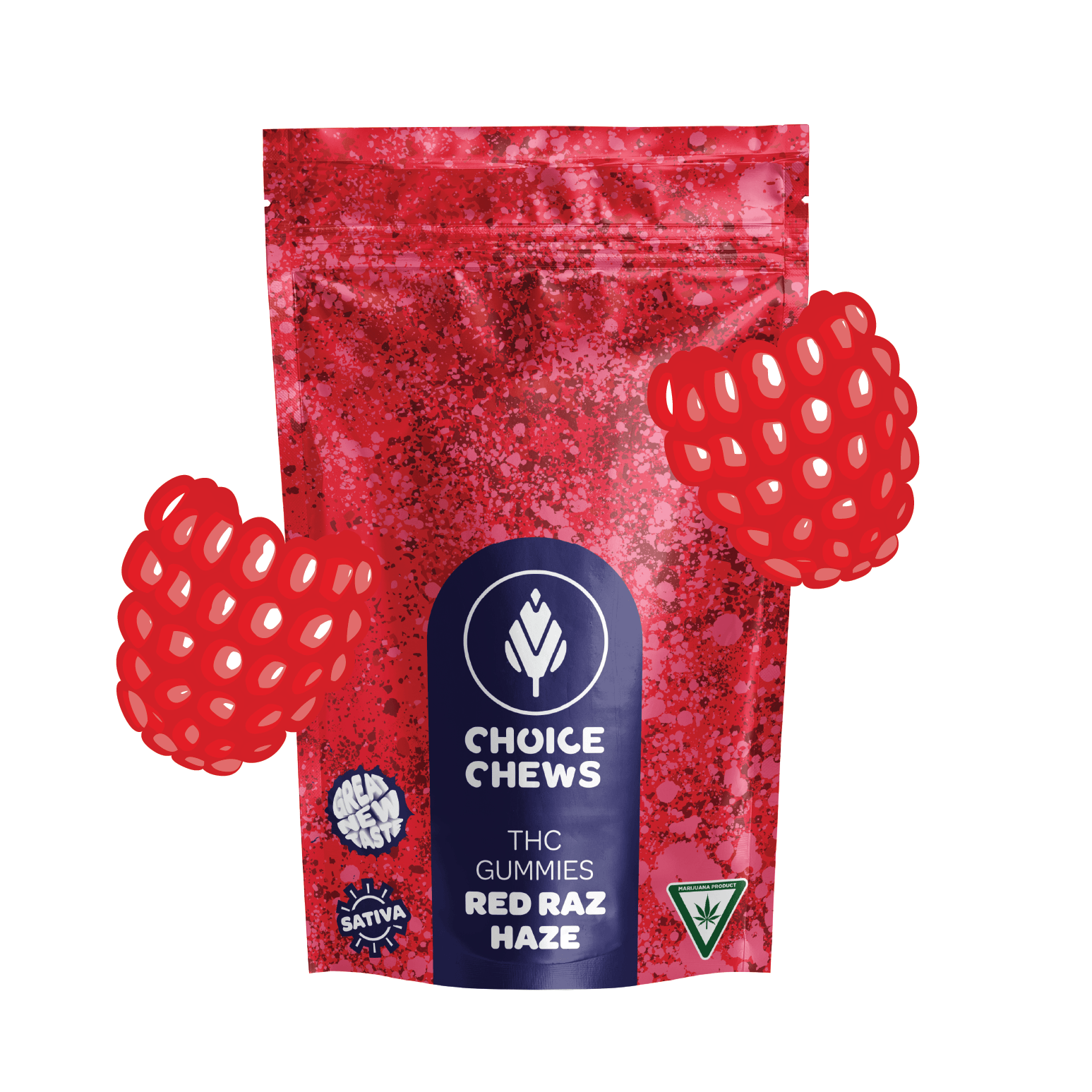 Choice Chews Red Raz Haze (Sativa) 100mg Choice Chews