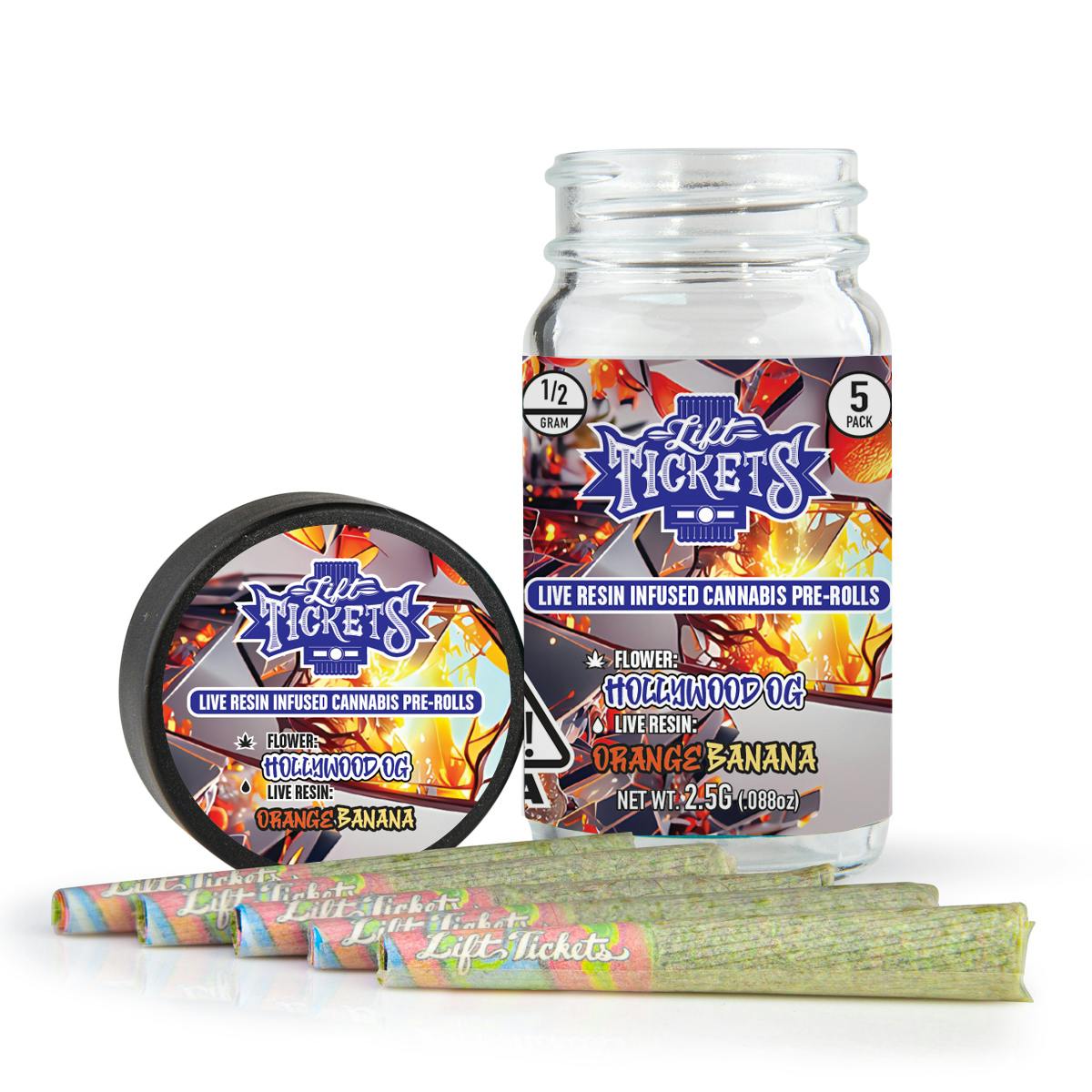 Hollywood OG x Orange Banana - Infused Pre-Roll 5-Pack - Lift Tickets