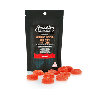 Smokiez | Sour Peach Sativa Fruit Chews | 10pk/100mg