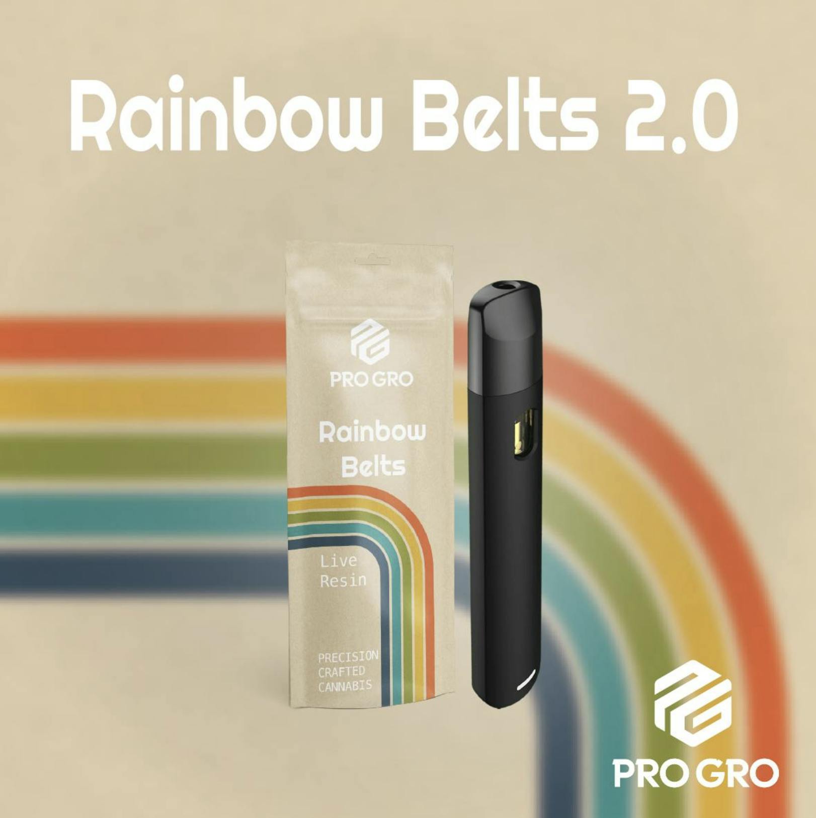 rainbow belts disposable vape 2.0 | Live Resin | 1g Juicy Peach Size:MOONLIT PINK Flum Zero Nicotine |