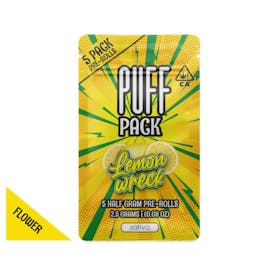 Lemon Wreck - sativa - 5 pack pre-rolls - 2.5 gram