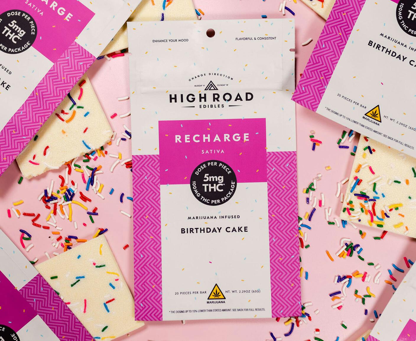 Birthday Cake Sprinkles Recharge White Chocolate Bar, 100mg 20-piece