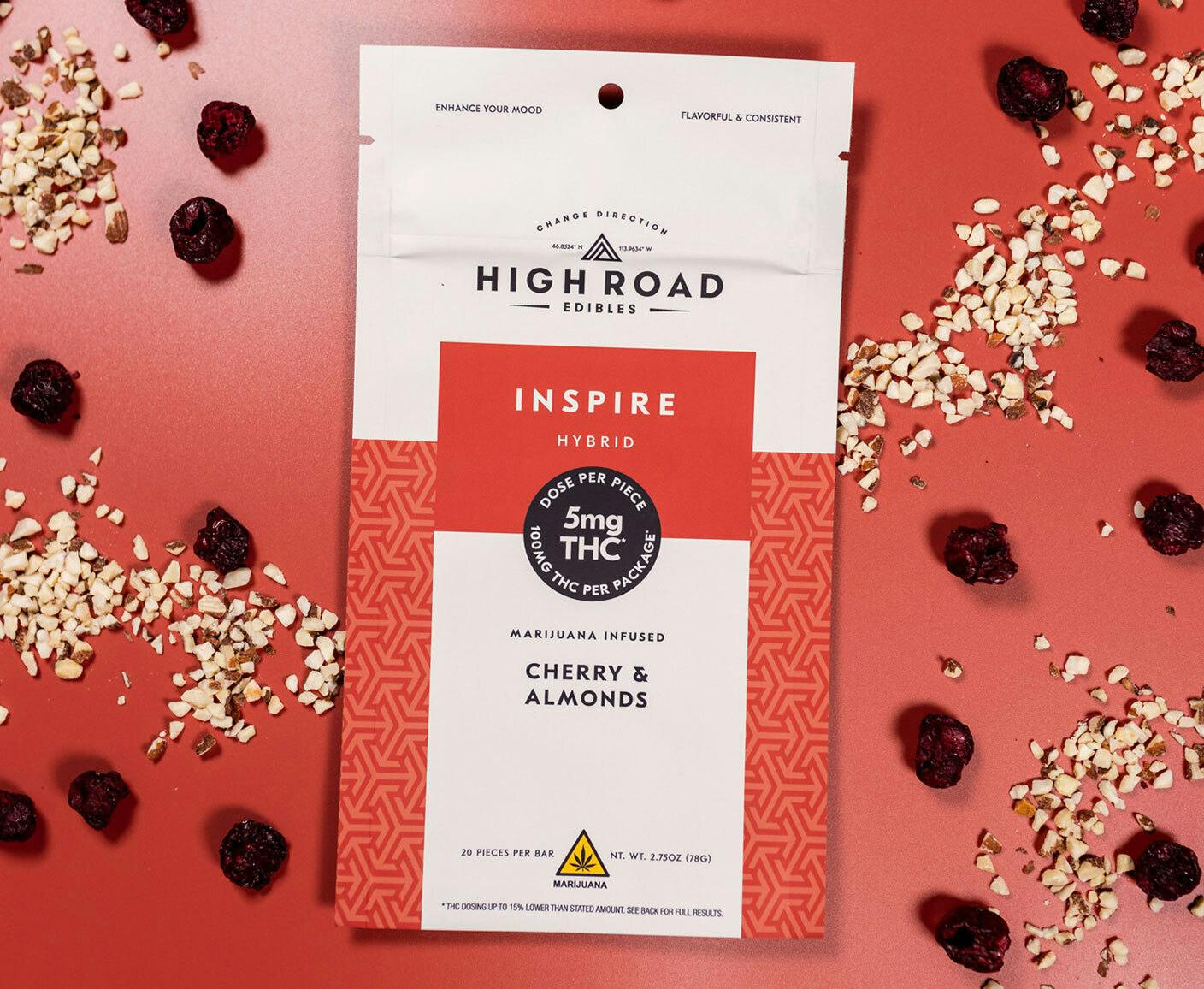 Cherry & Almonds Inspire White Chocolate Bar, 100mg 20-piece