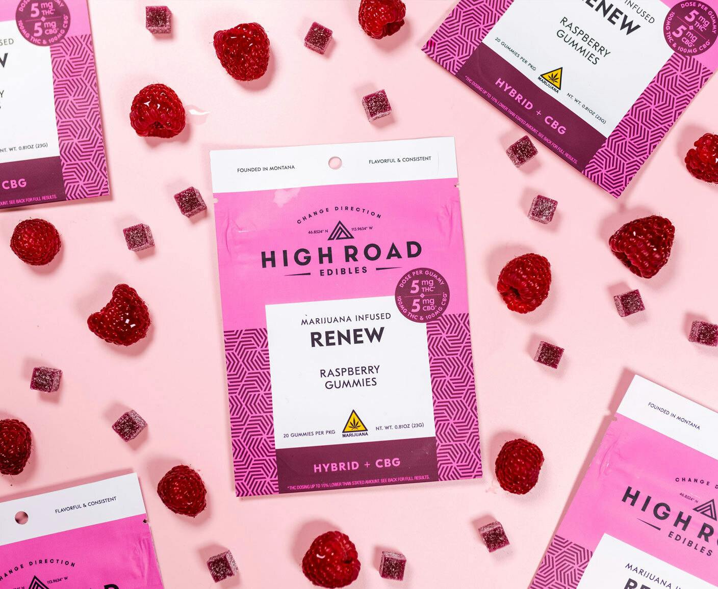 1:1 Raspberry Renew Gummies, 100mg 20-pack