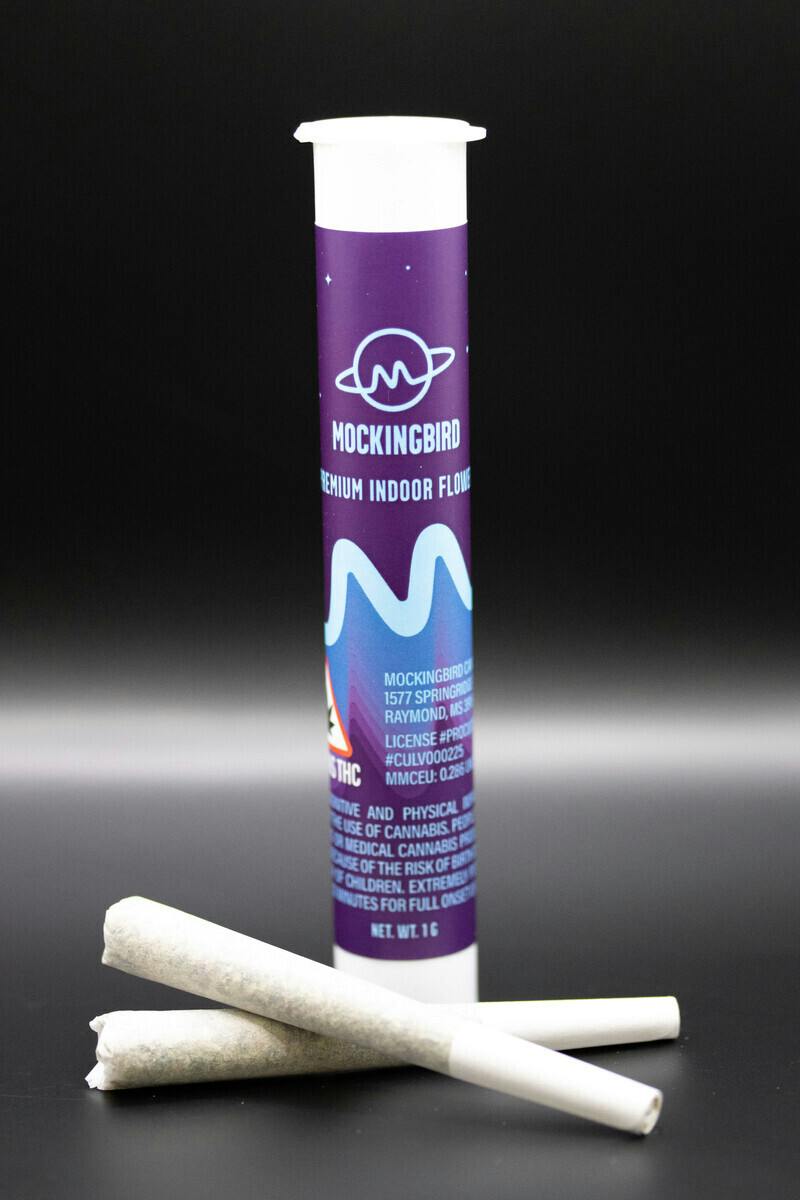 Mockingbird Pre-Rolls: Grapefruit Juice 2-pack, .5g ea.