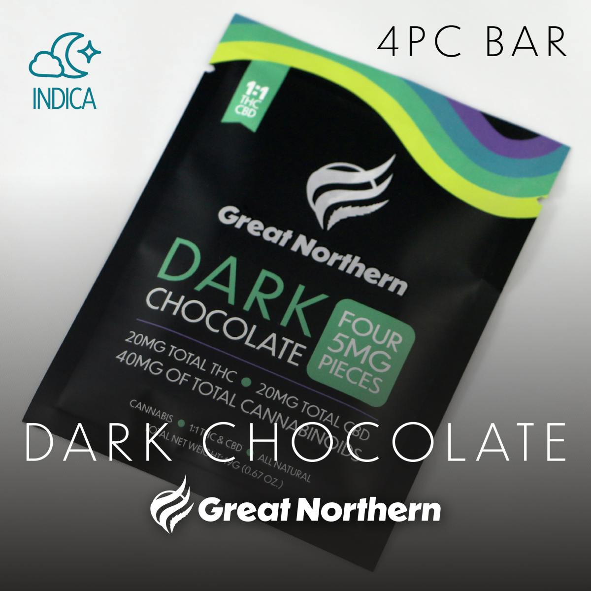 20mg Dark Chocolate Square Indica
