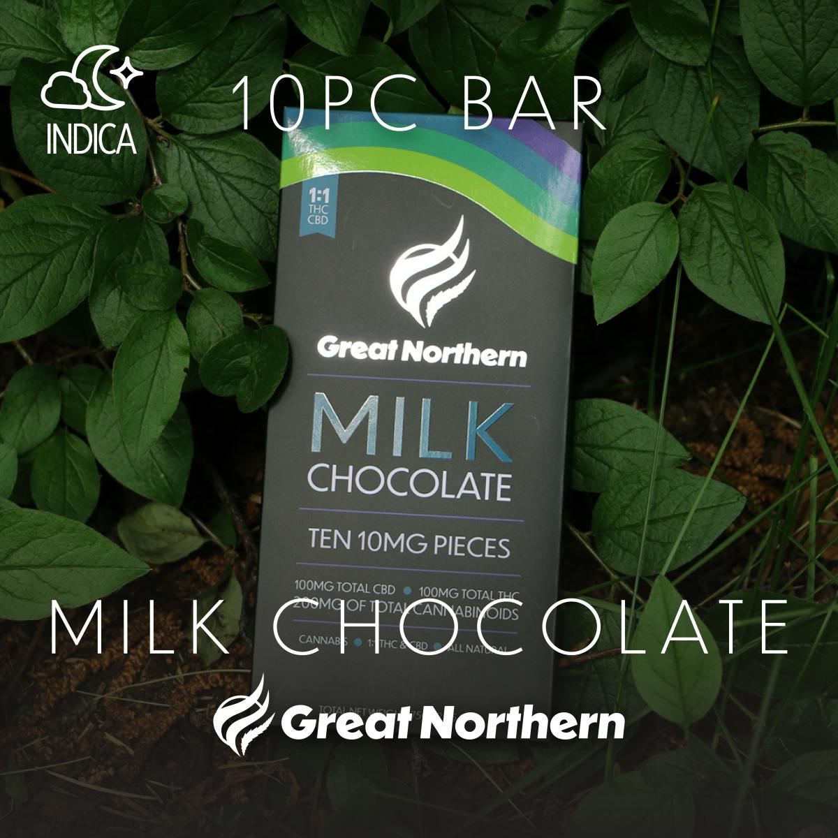 100mg Milk Chocolate Bar (Sativa) 1:1 THC:CBD