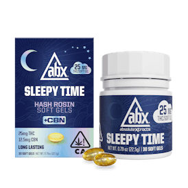 ABX - 25mg Sleepy Time Hash Rosin + CBN Soft Gels - 30ct
