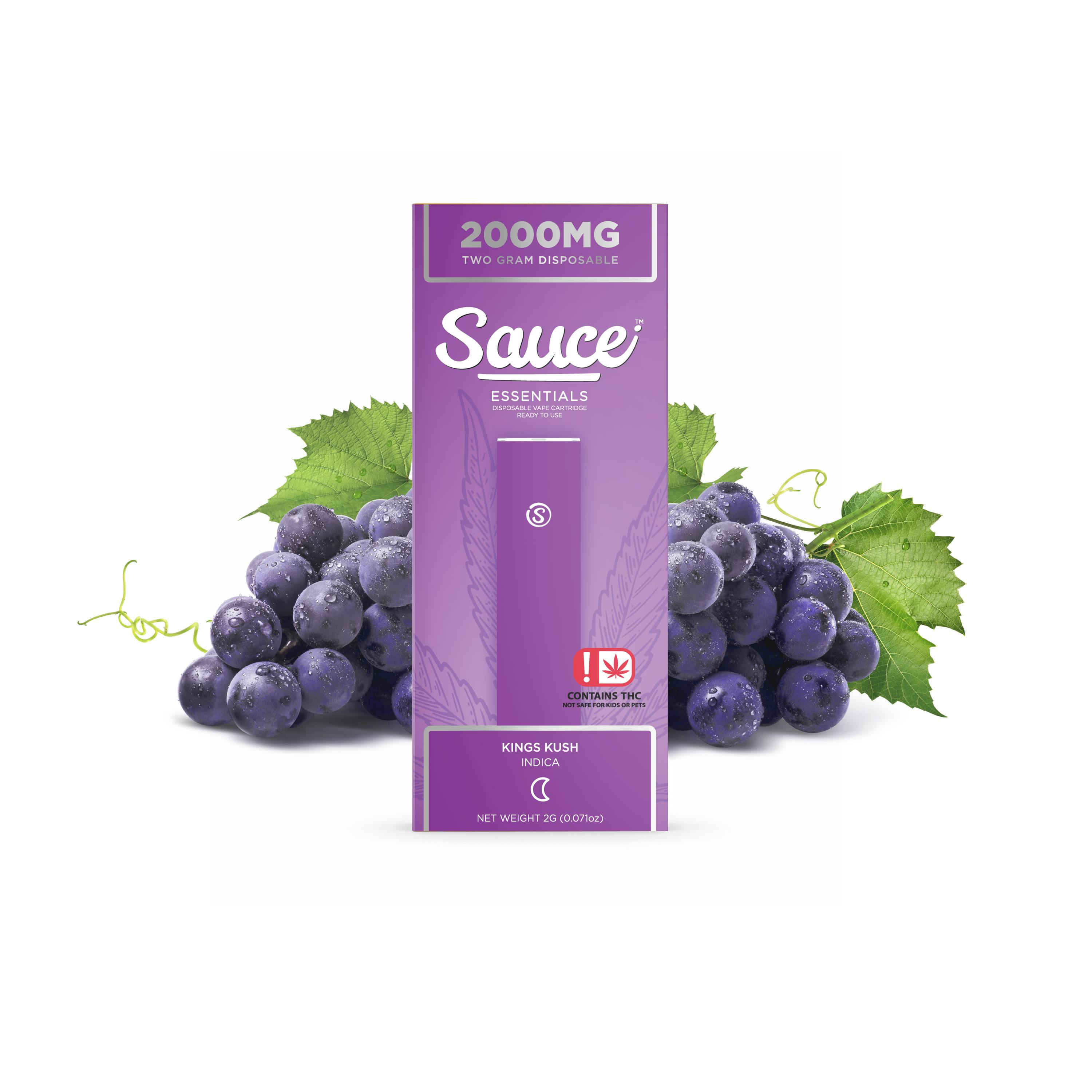 Kings Kush 2G Disposable vape (Indica) Sauce Essentials