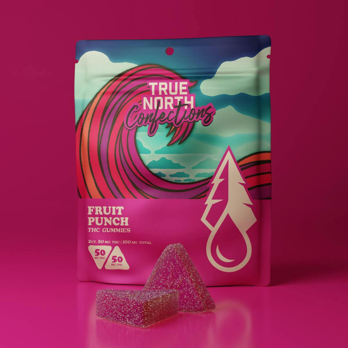 True North Collective | Fruit Punch Gummies | 100mg | 2ct | 50mg/ea by True North Collective MI