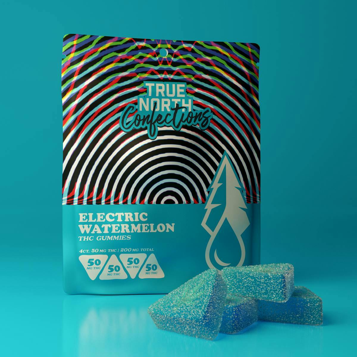 True North Collective| Electric Watermelon Gummies | 200mg | 4ct | 50mg/ea by True North Collective MI