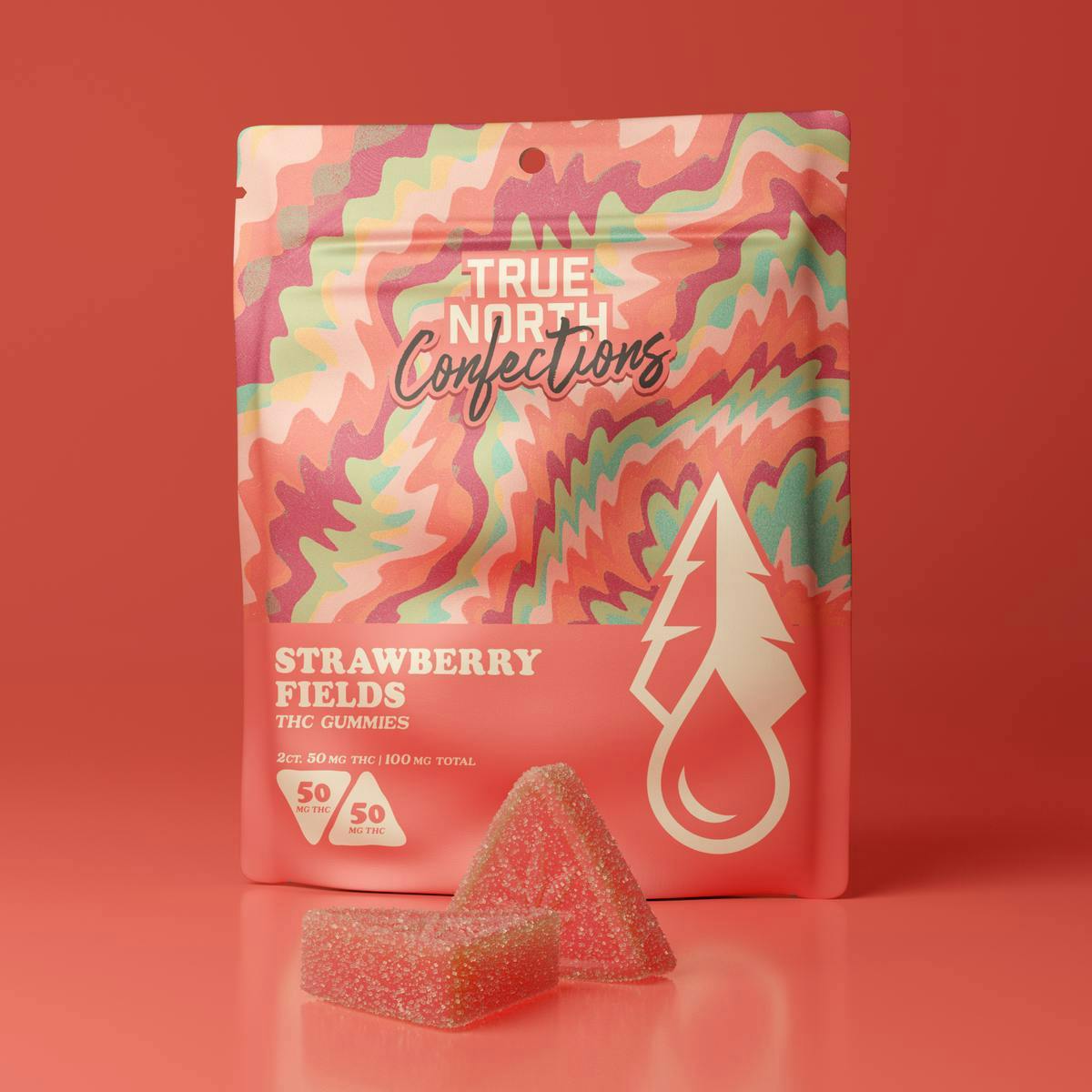 True North Collective | Strawberry Fields Gummies | 100mg | 2ct | 50mg/ea at The Fire Station - Sault Ste. Marie