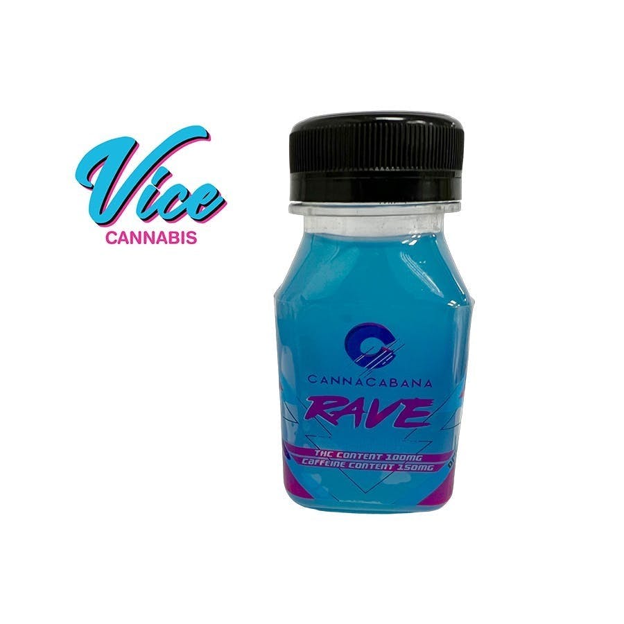 RAVE Shot Blue: (100mg THC + 150mg Caffeine)