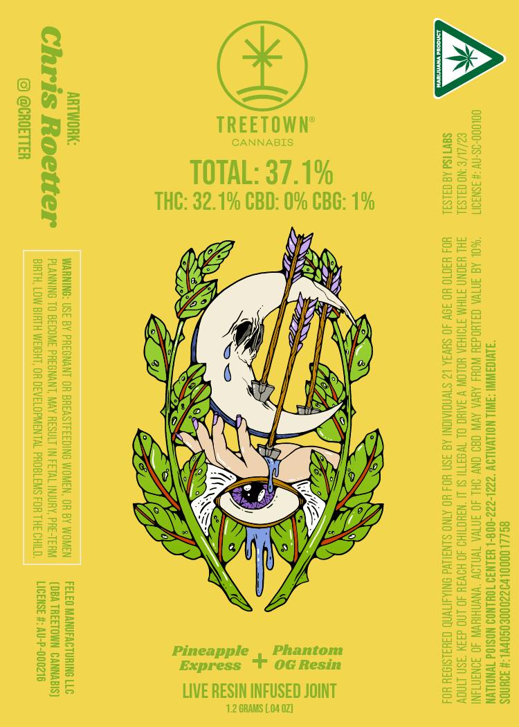 *THC 32.1%* Pineapple Express X Phantom OG (Artist Series #1Light Yellow)