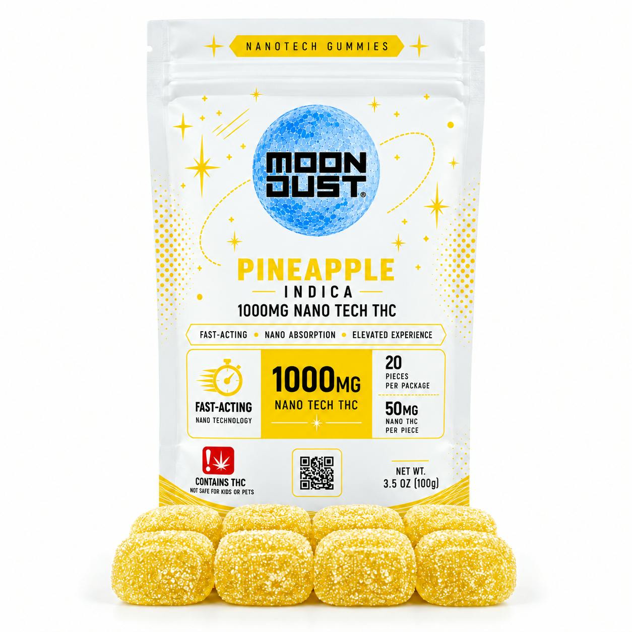 Moon Dust | Pineapple Nano Gummies | 1000mg | 20ct | 50mg/ea