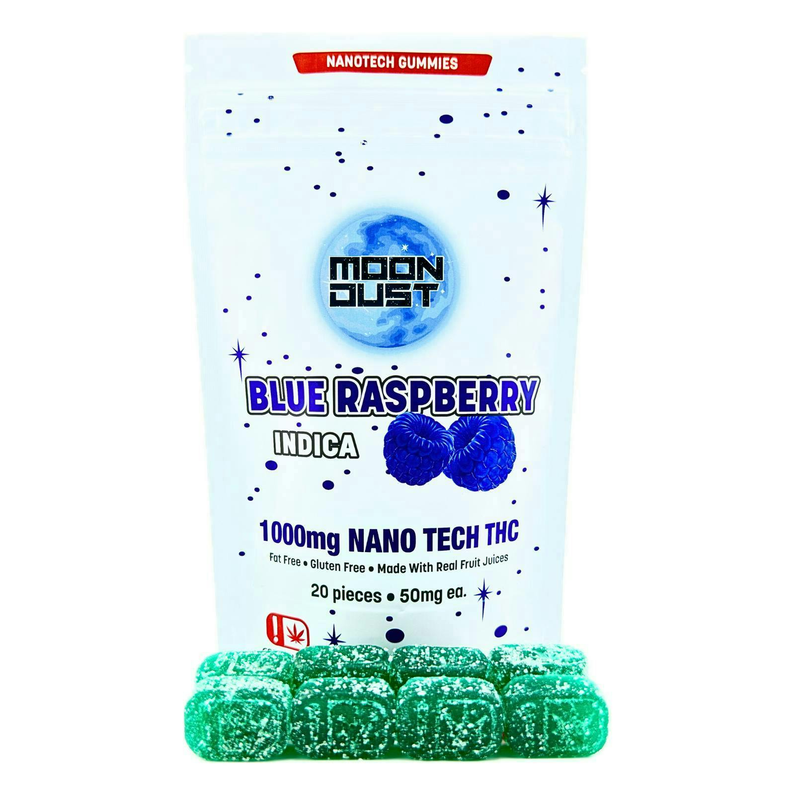 Moon Dust | Blue Raspberry Nano Gummies | 1000mg | 20ct | 50mg/ea