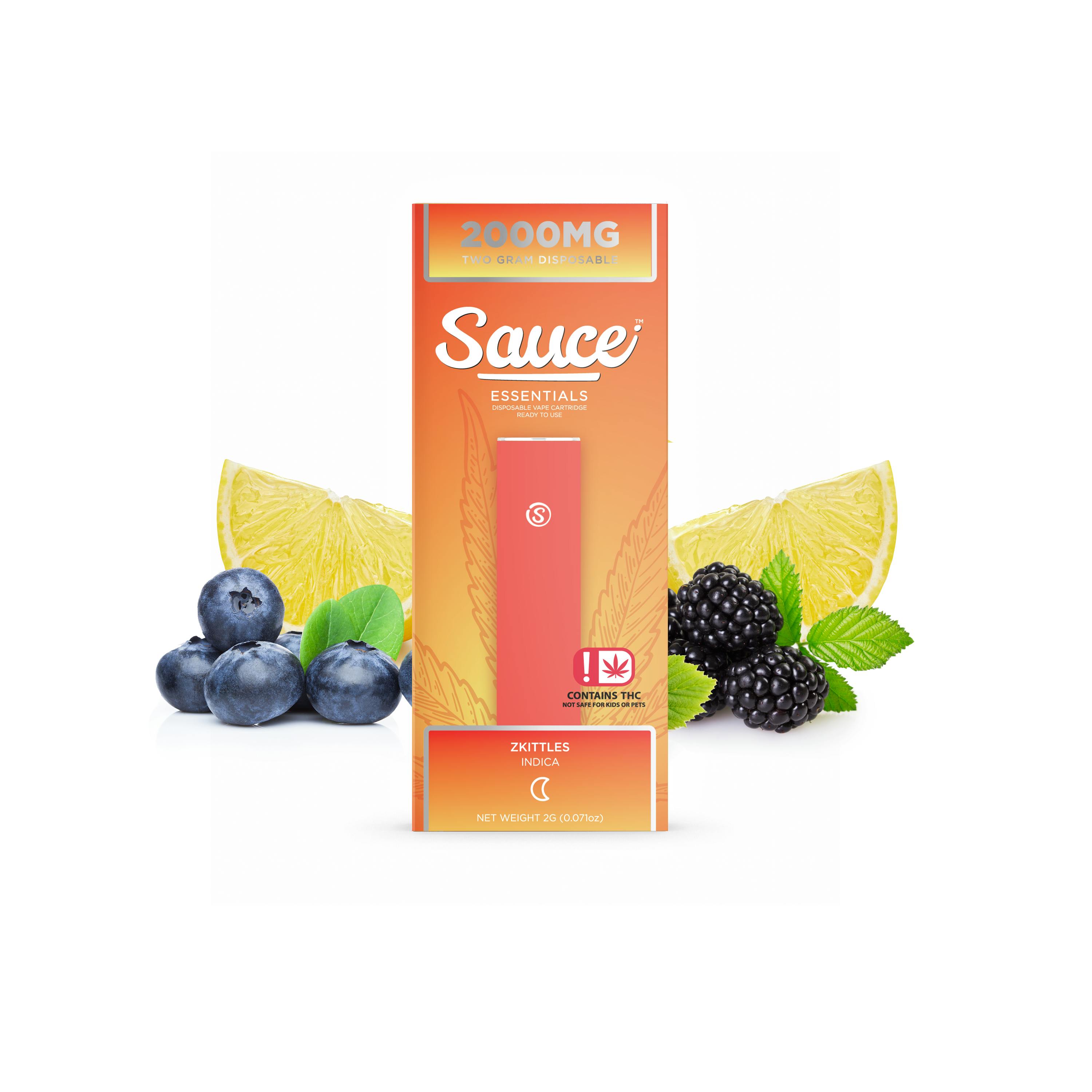 Zkittles 2G Disposable vape (Indica) Sauce Essentials