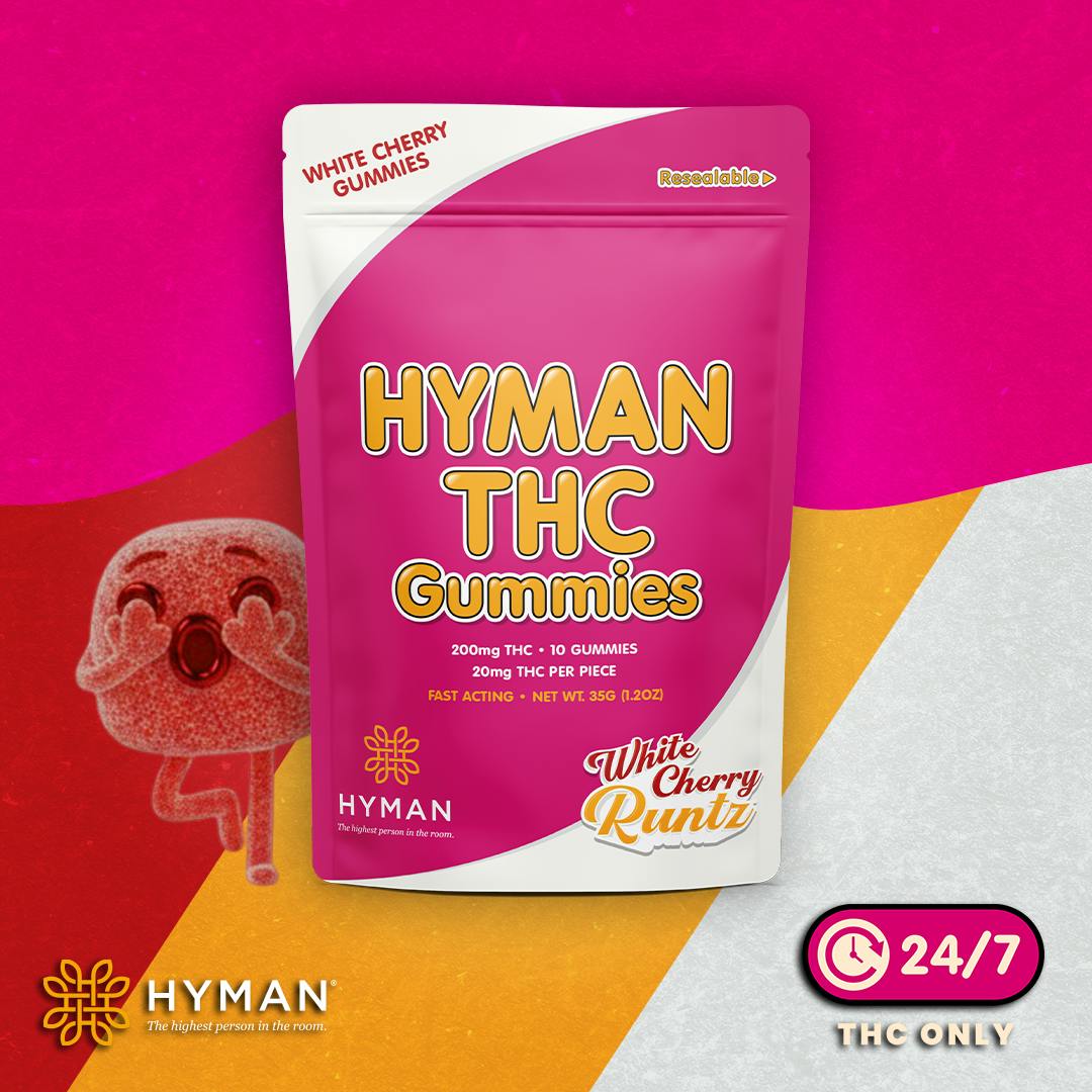 White Cherry Runtz | ALL DAY • Fast Acting 200mg Gummies | HYMAN | REC by Hyman