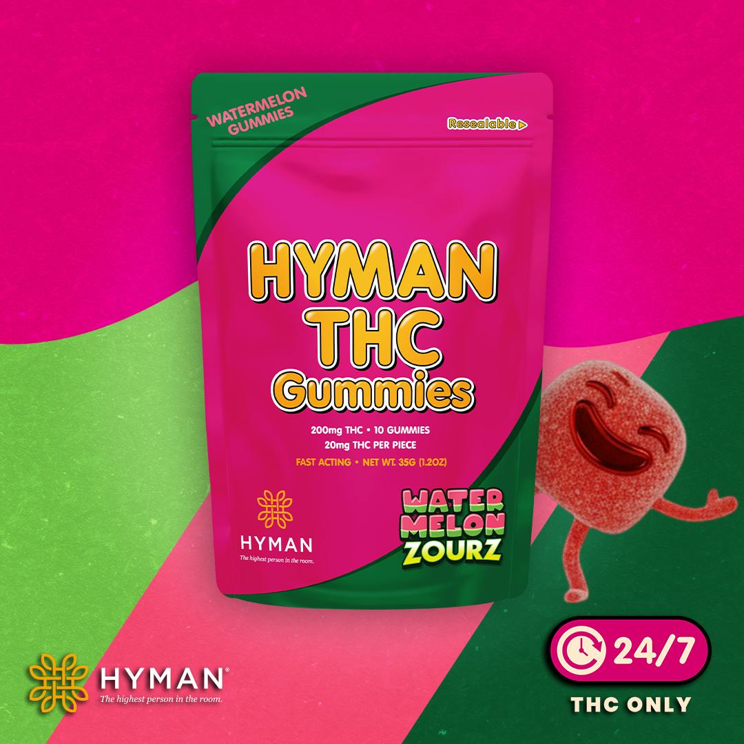 WaterMelon Freeze | ALL DAY • Fast Acting 200mg Gummies | HYMAN | REC