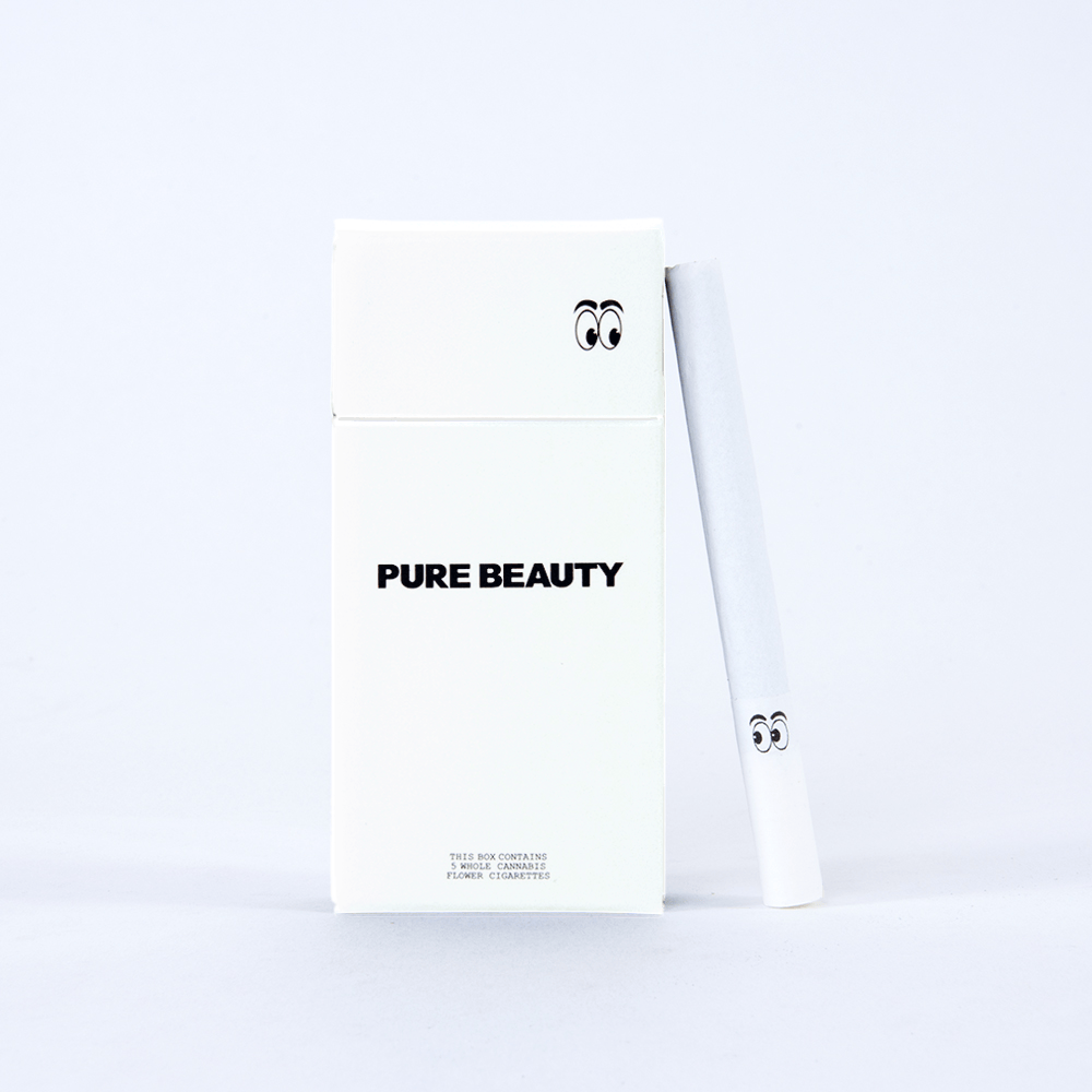 pure cigarette Indica Cigarettes: 100% Whole Flower THCa 5 Pack  Beauty Pure Beauty THCA Prerolls -