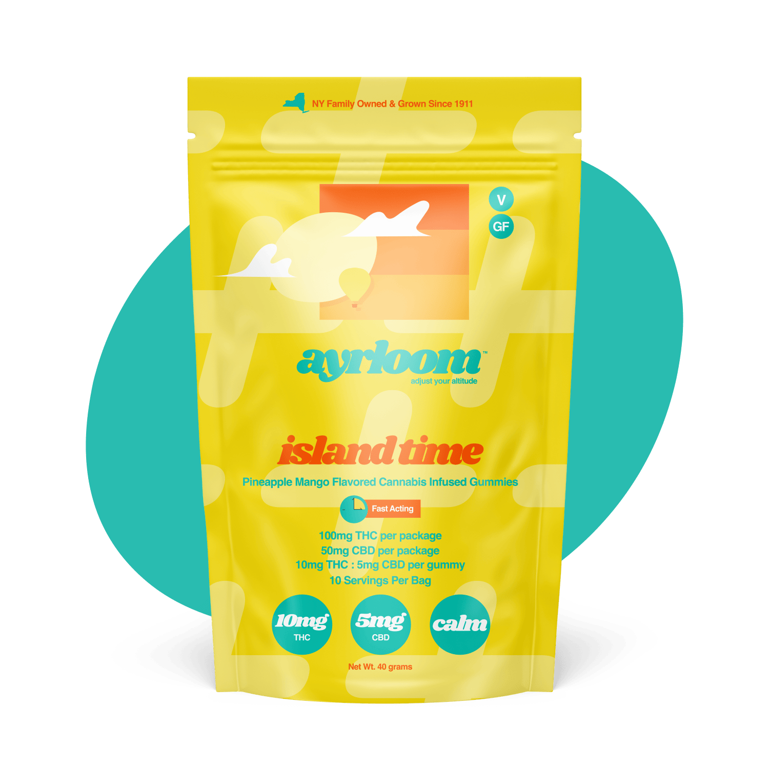 ayrloom | Pineapple Mango "Island Time" | 2:1 | 10MG THC : 5MG CBD | 10pk by Ayrloom