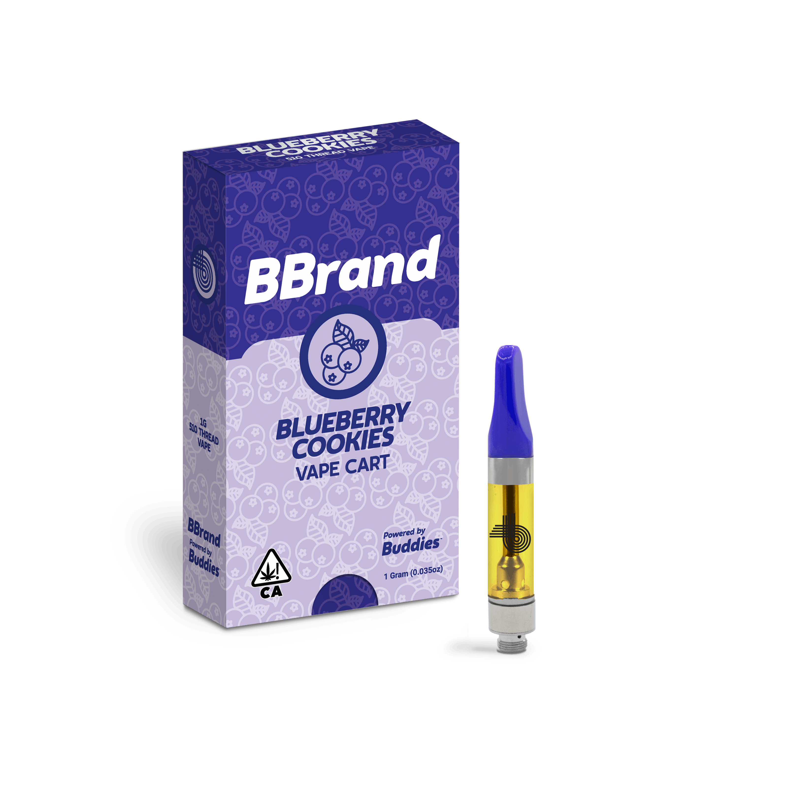 BBrand Blueberry Cookies 1g Vape Cart - Buddies Brand