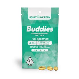 Live Resin 25mg Indica Capsule 4pc