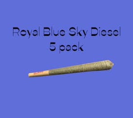 Royal Blue Sky Diesel Pre-Roll w/ Rosin & Kief Coating - 1 1/4s - 5 pack
