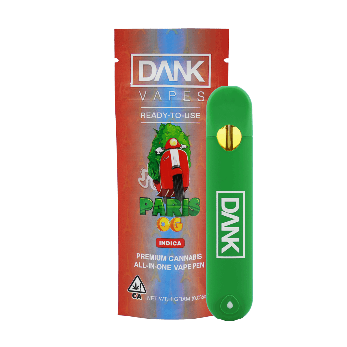 PARIS OG 1G ALLINONE DISPOSABLE VAPE PEN DANK