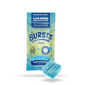 BURSTS Sour Blue Razz (Hybrid) - 100MG Live Resin Infused Edibles