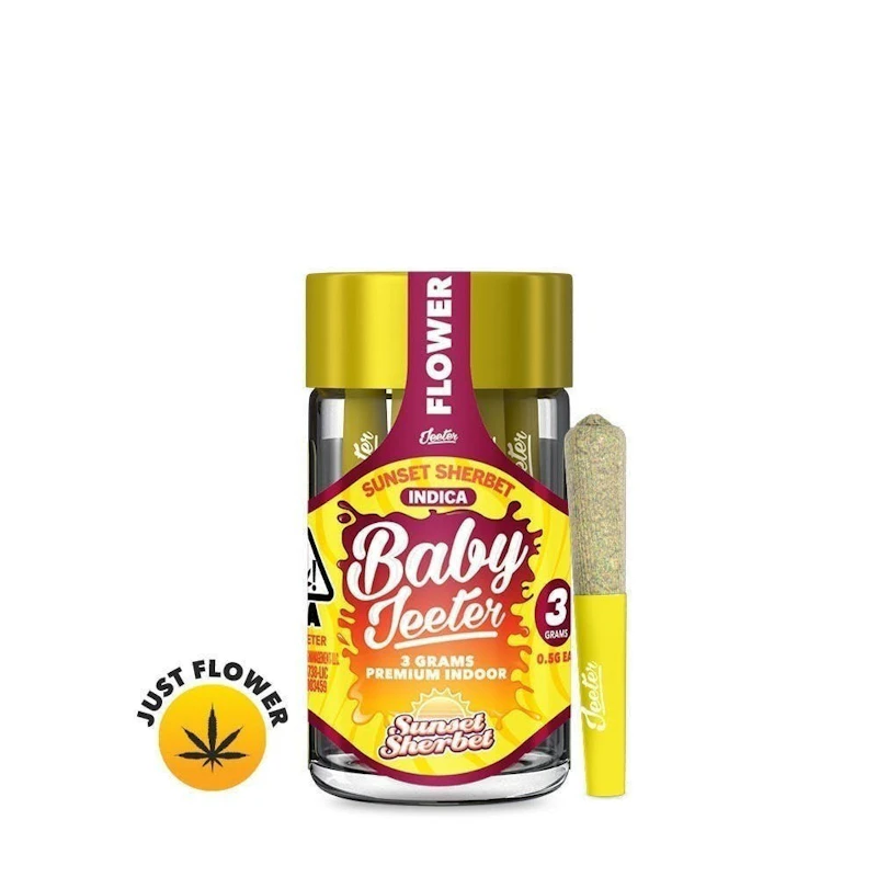 Jeeter Sunset Sherbet · Baby Minis · 0.5g each · 6pk, Pre-Rolls