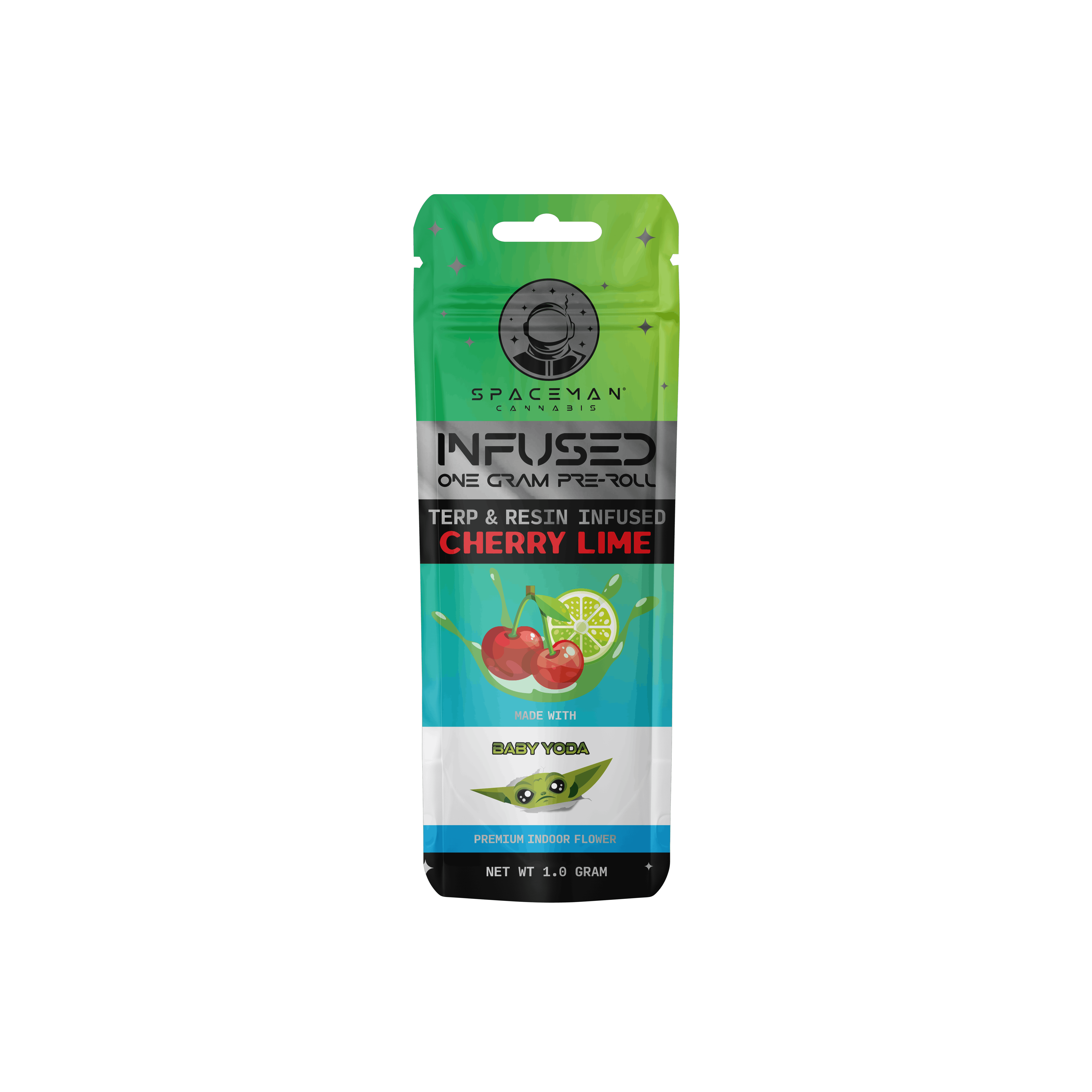 Spaceman - 1g Terp & Resin Infused Pre-Roll - Cherry Lime + Baby Yoda by Spaceman Cannabis