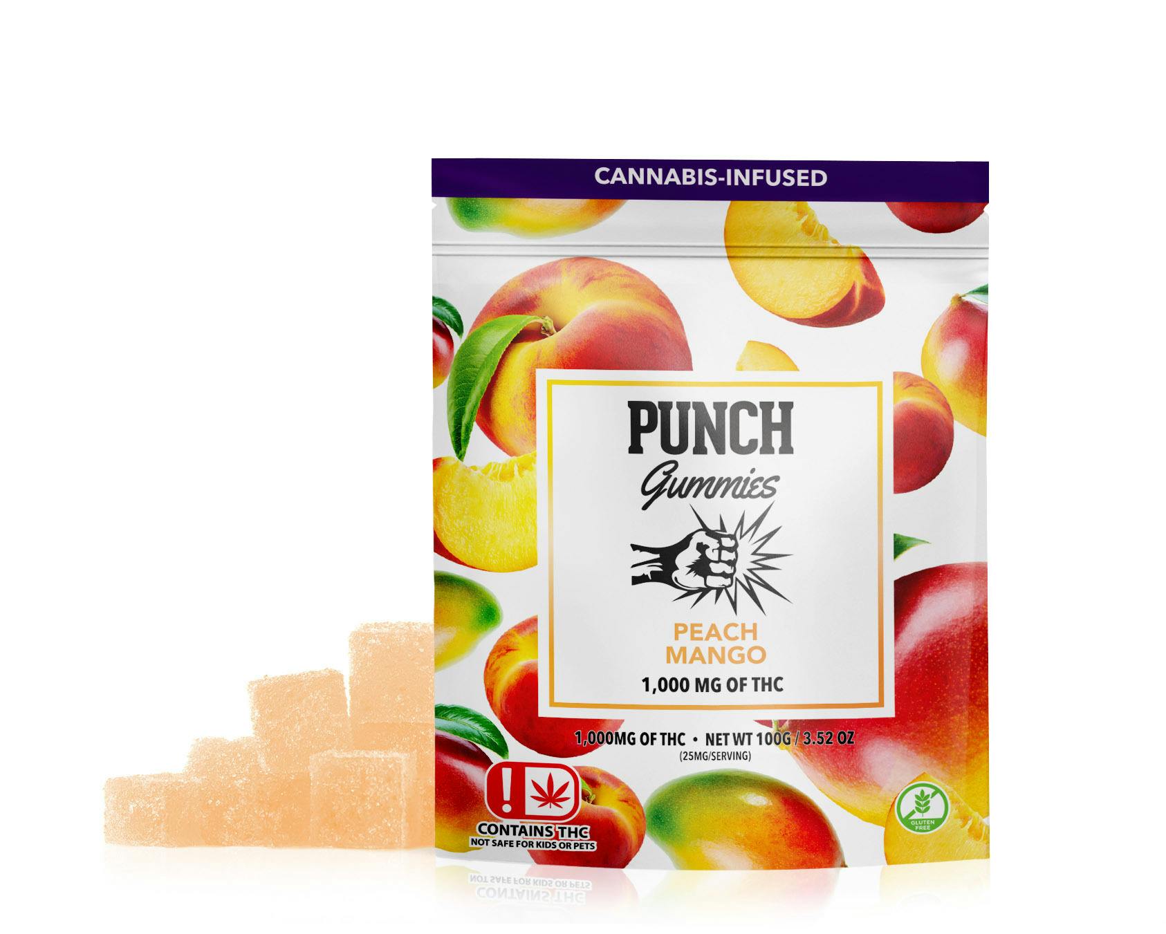 Peach Mango Extreme Gummies 1,000 (OK) Punch Edibles & Extracts