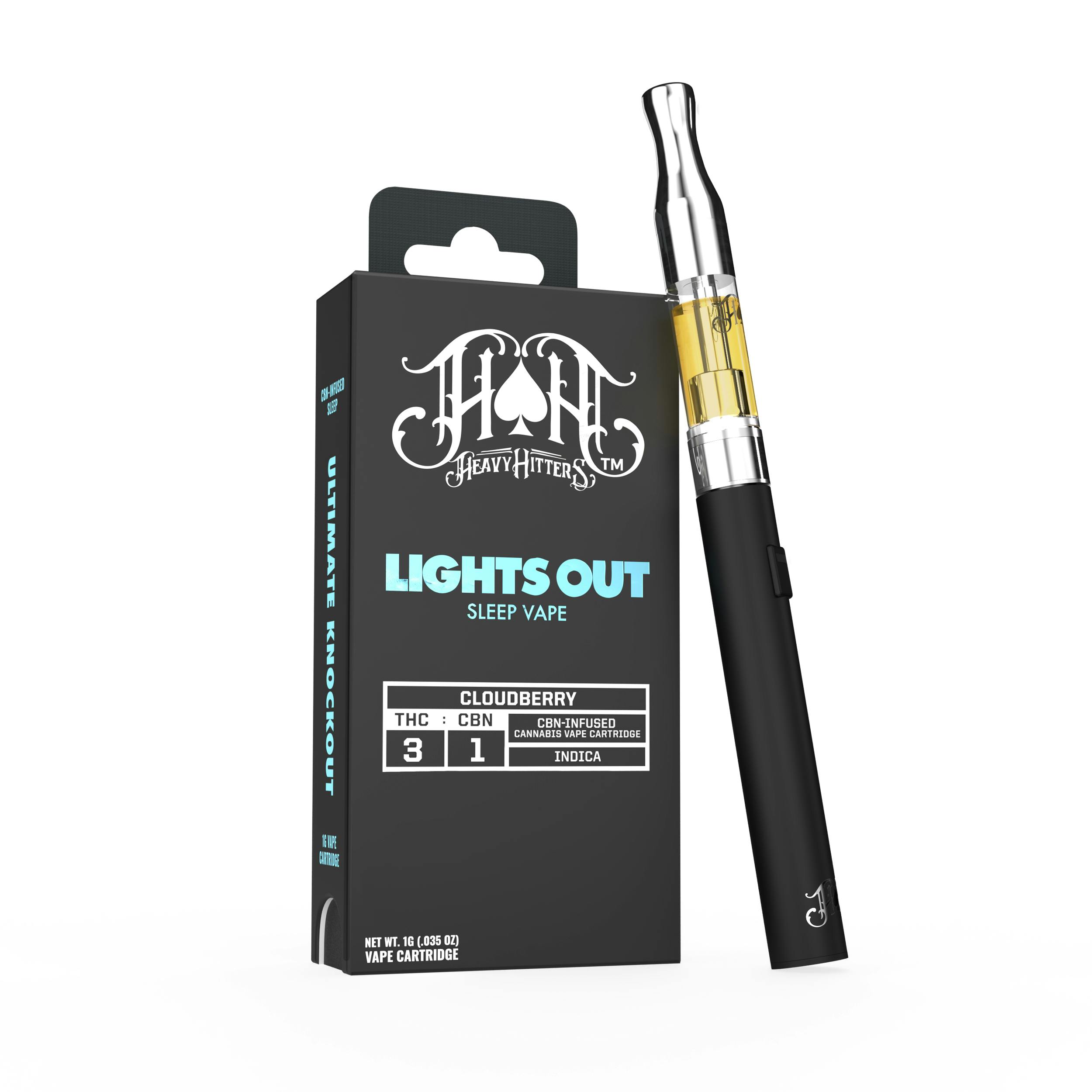 Cloudberry | Indica - Lights Out CBN Sleep - 1G Vape Cartridge by Heavy Hitters