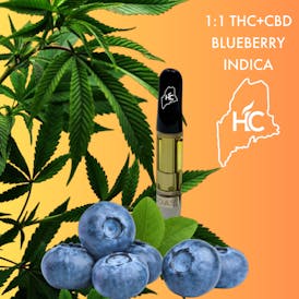 High Coast 1G 1:1 THC+CBD Cartridge - Blueberry (Indica)
